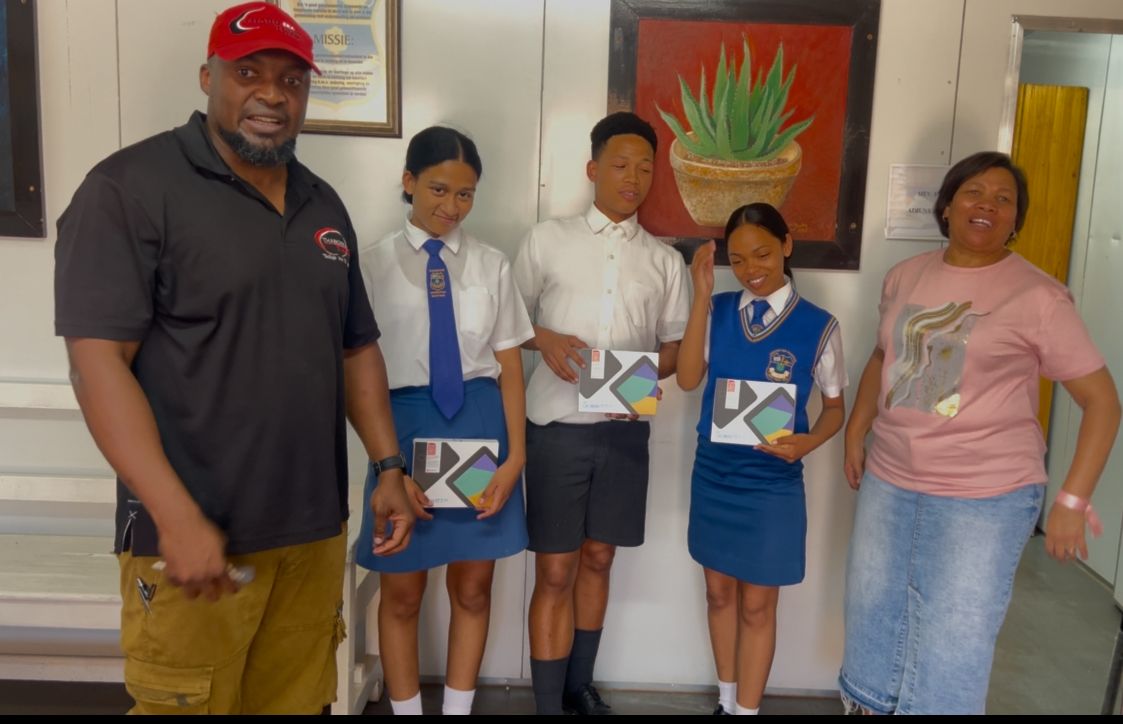 Carlton van Heerden learners celebrating an achievement