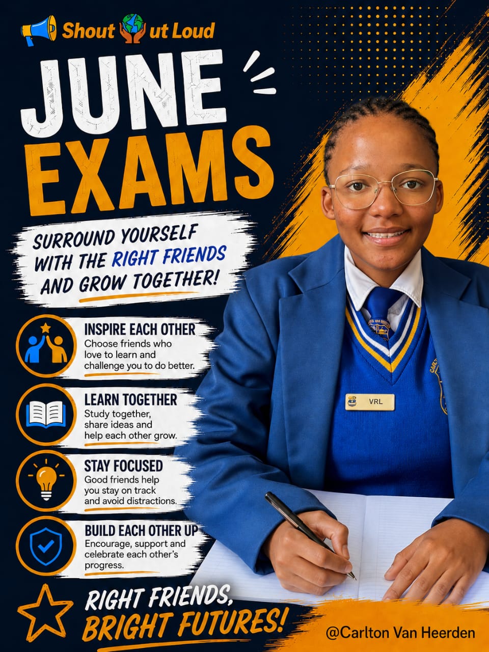 A Carlton van Heerden learner preparing for exams